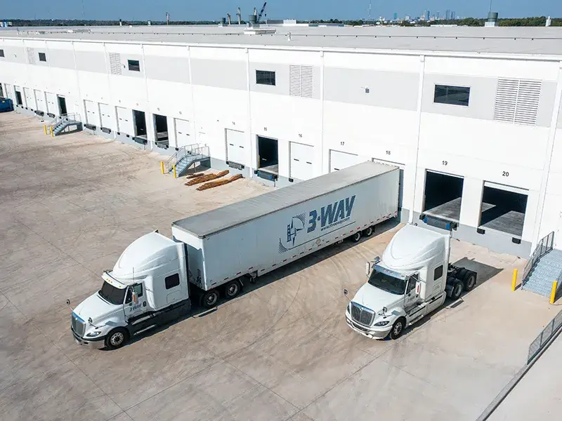 truck-unloading A Three Way Logistics freight truck unloading at a Texas 3PL