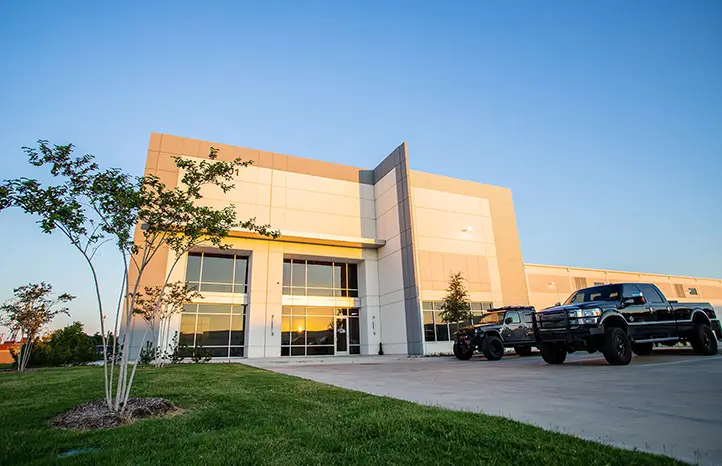 The front entrance of Three Way Logistics. 