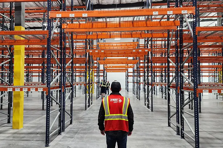 A warehouse employee standing at a logistics company in Los Angeles